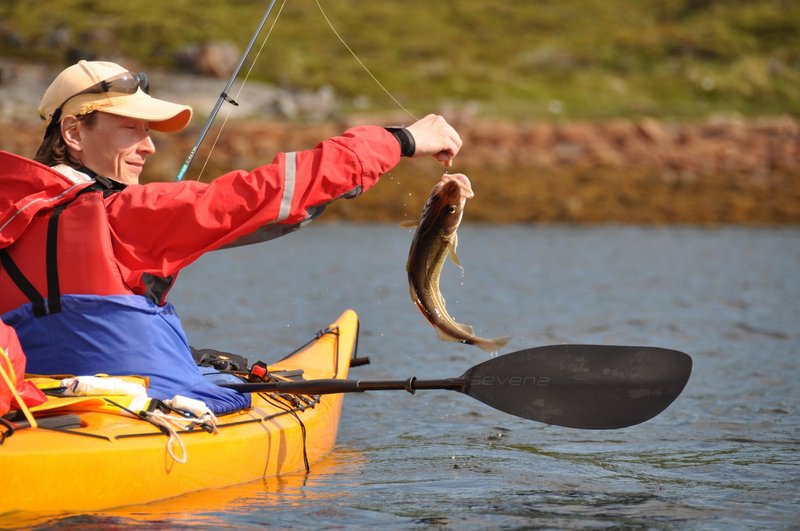 Рыбалка на морских каяках на севере Норвегии